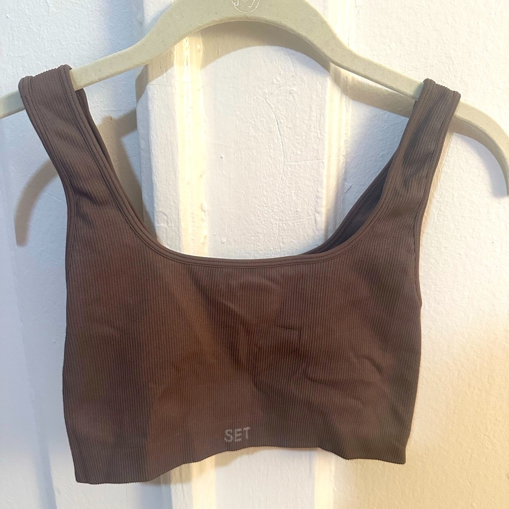 Set Active Sculptflex Box Cut Bra in Pepper